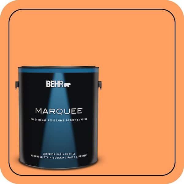 BEHR MARQUEE 1 gal. #250B-5 Orange Spice Satin Enamel Exterior Paint & Primer