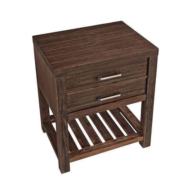 Home Styles Barnside 2-Drawer Nightstand in Aged Finish