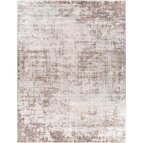 Hathor Brown 10 ft. x 14 ft. Modern Abstract Polypropylene Rectangular Area Rug