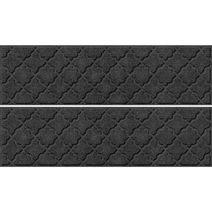 Weatherguard Pro Cordova Charcoal 8.5 in. x 30 in. PET Polyester Indoor Outdoor Stair Tread Cover (Set of 4)