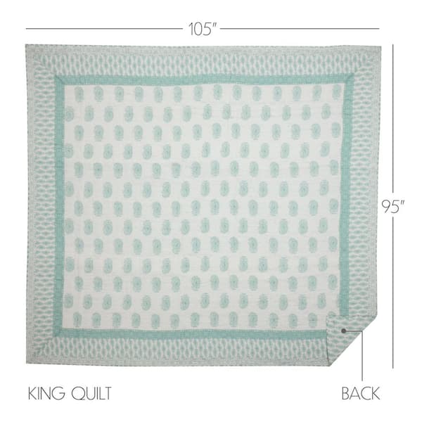 VHC BRANDS Avani Sea Glass Bohemian Farmhouse King Cotton Quilt
