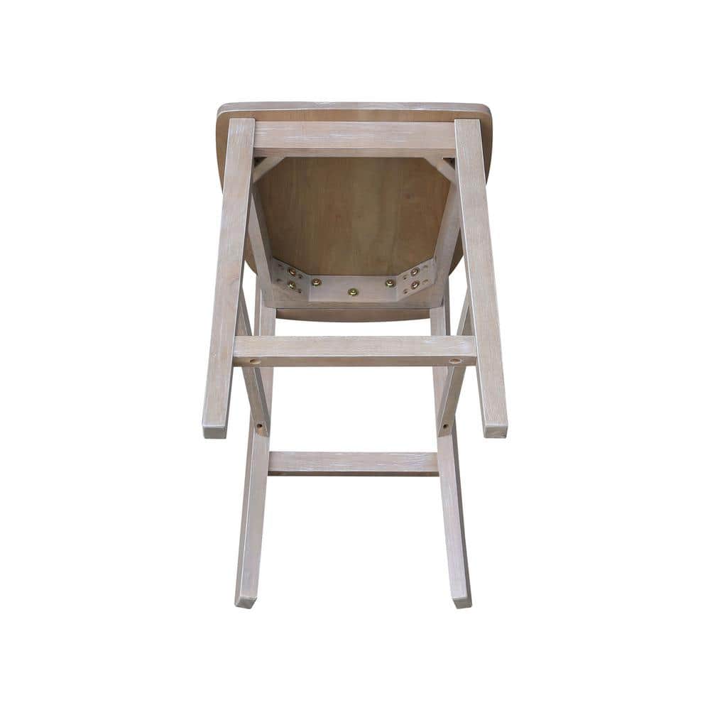 San Remo Washed Gray Taupe Solid Wood Counterheight Stool - 24" Seat