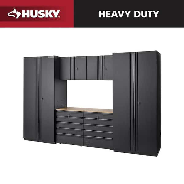 6-Piece Heavy Duty Welded Steel Garage Storage System in Black (128 in. W x 81 in. H x 24 in. D)