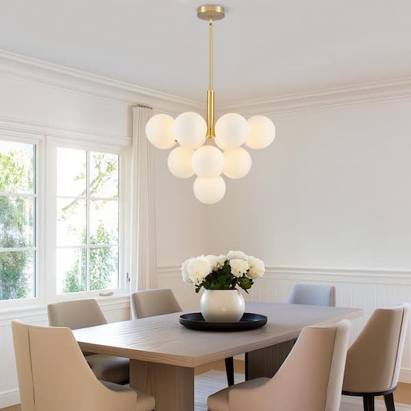 【Novelbright】Chandelier LWYTJO 22. 44 in. 13-Light Gold Modern Sputnik Atomic Tiered