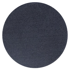 Micro Plush Collection Charcoal 30 in. x 30 in. Round 100% Micro Polyester Tufted Bath Mat Rug