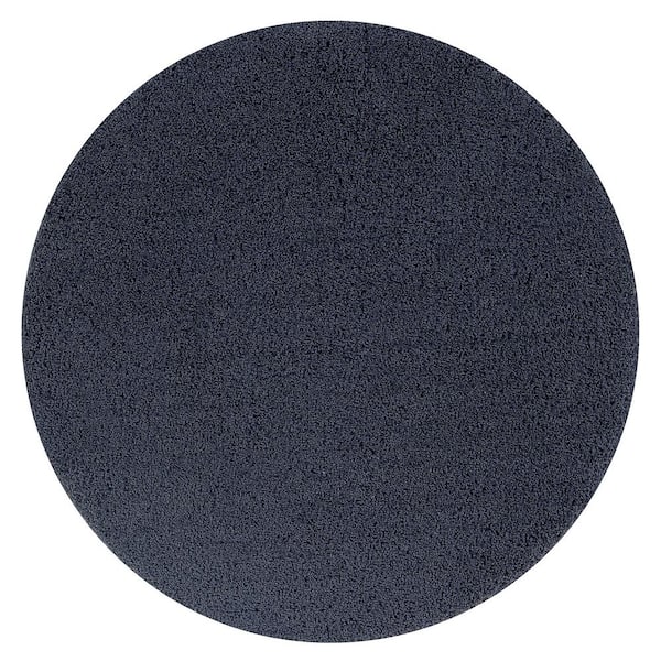 Better Trends Micro Plush Collection Charcoal 30 in. x 30 in. Round 100% Micro Polyester Tufted Bath Mat Rug