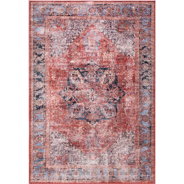 Lola Terracotta 8 ft. 11 in. x 12 ft. Medallion Polypropylene Area Rug