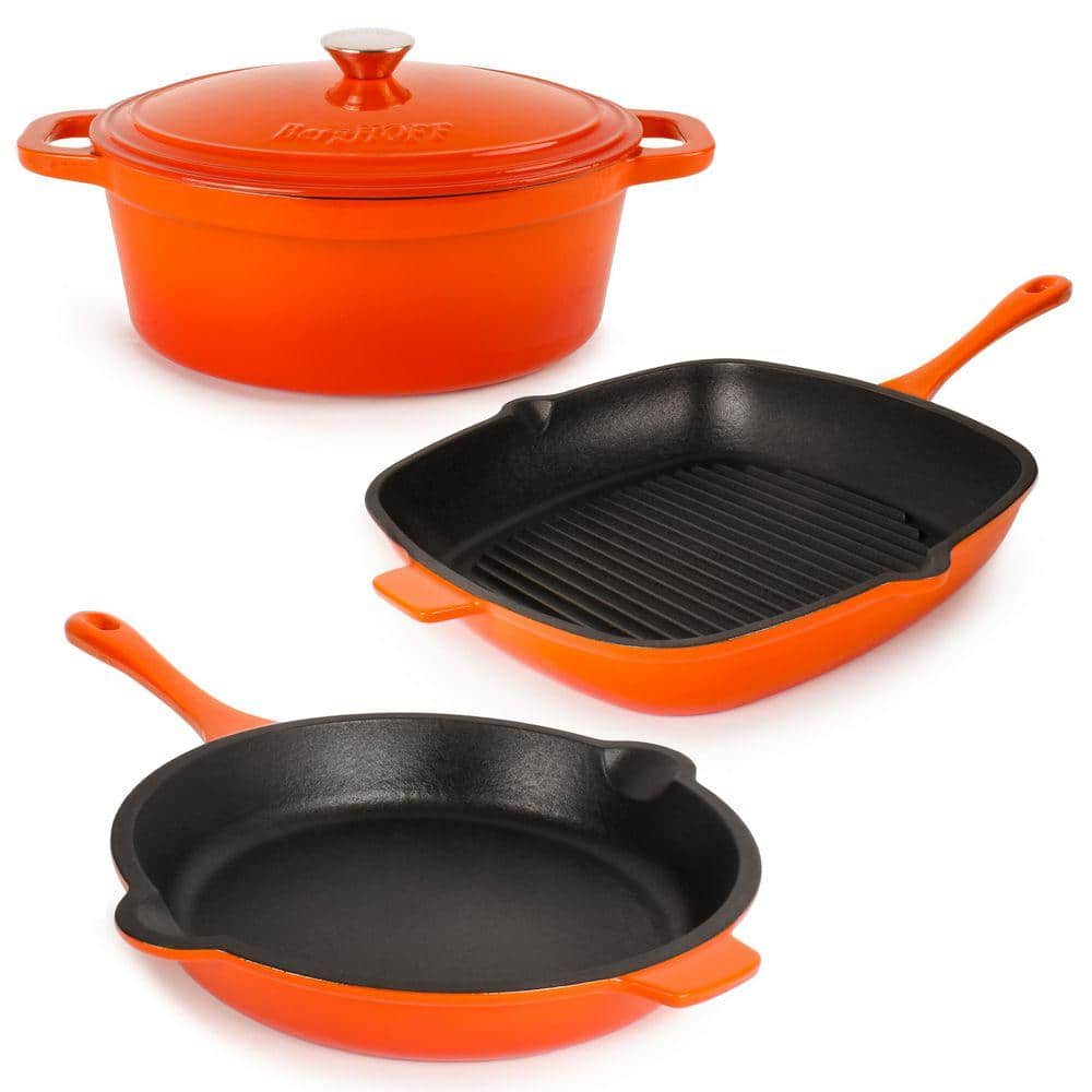 BergHOFF BergHOFF Neo 4-Piece Cast Iron Cookware Set, Grill Pan