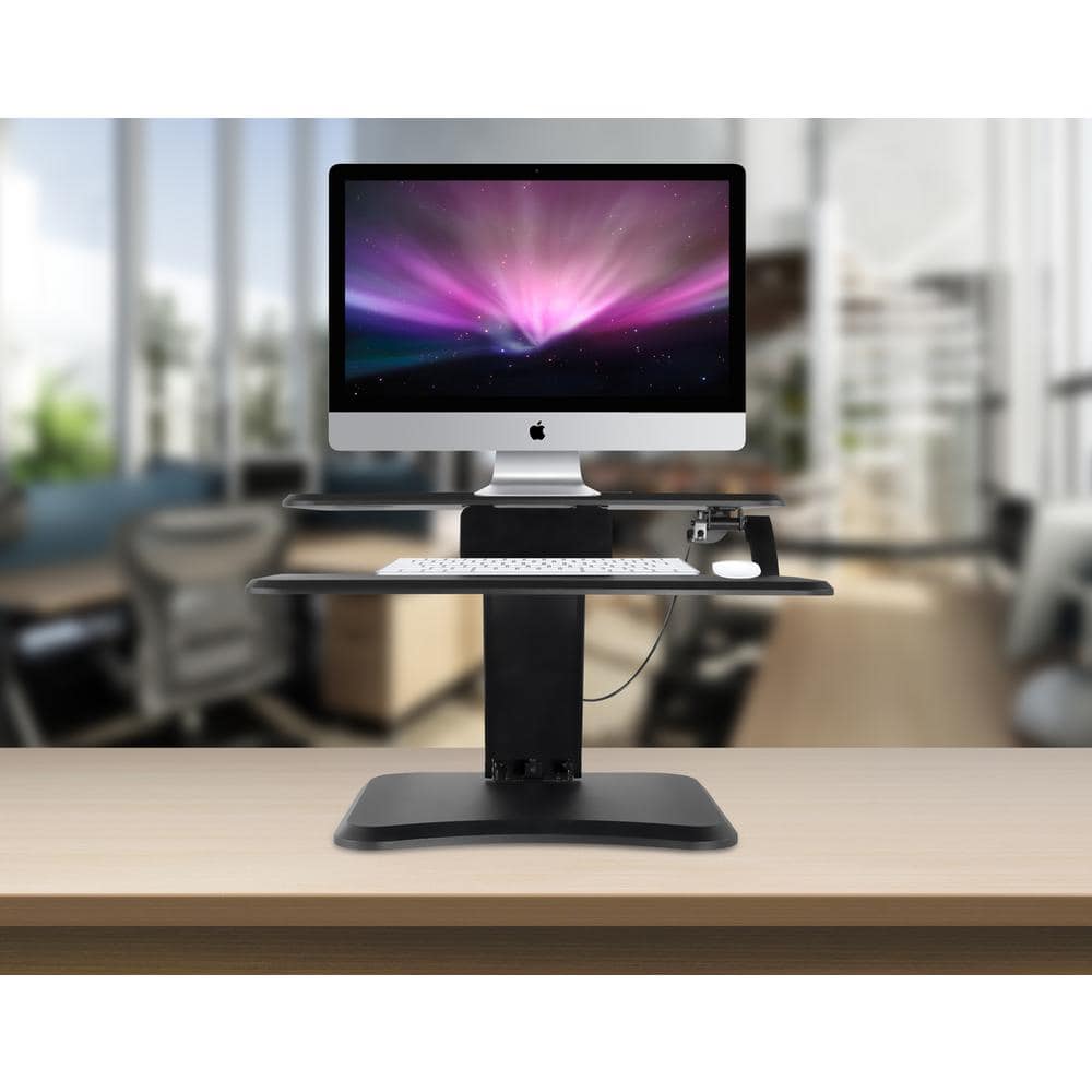 Black Adjustable Standing Desk Converter with Keyboard Tray