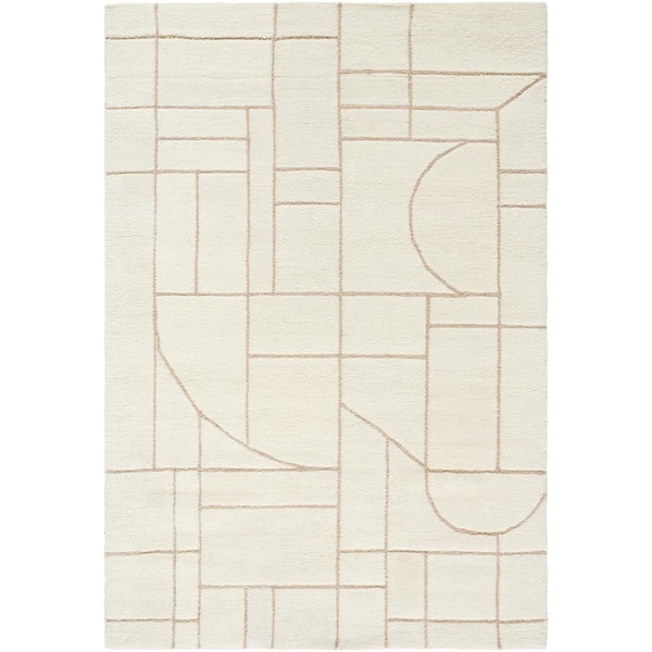 Portobello Ivory/Beige 8 ft. x 10 ft. Modern Indoor Area Rug