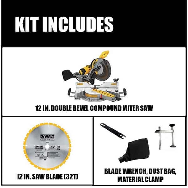 15 Amp Corded 12 in. Double Bevel Sliding Compound Miter Saw, Blade Wrench and Material Clamp