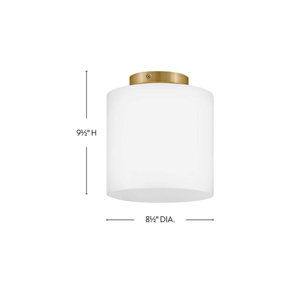Pippa Lacquered Brass and Opal Glass Flush Mount Light