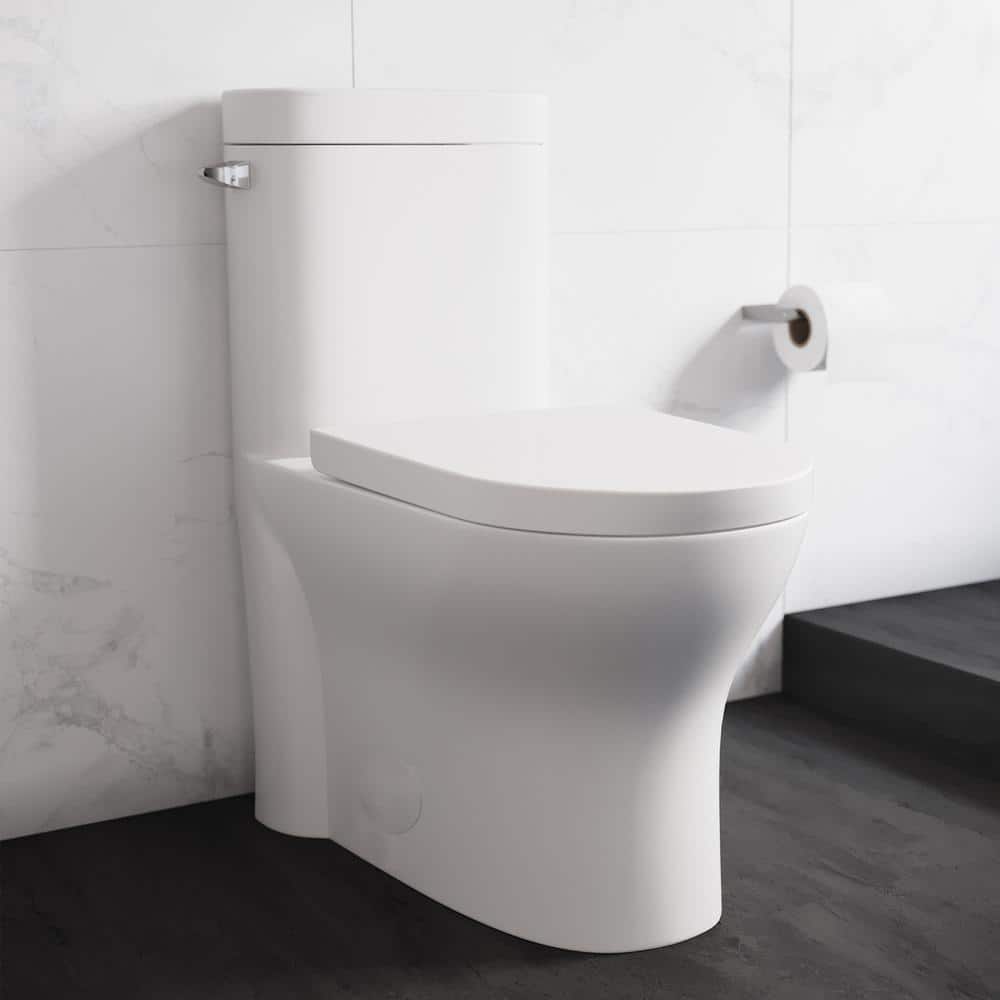 Monaco 1-Piece 1.28 GPF Elongated Left Side Single Flush Handle Toilet in Glossy White price history on PriceWatchPro