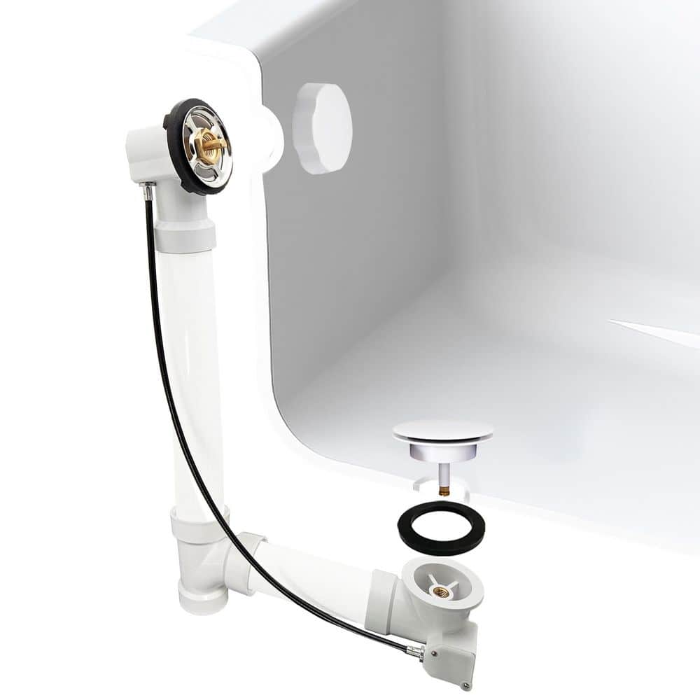 27 in. Cable Drive Bath Waste-Sch. 40 PVC, Powder Coat White price history on PriceWatchPro