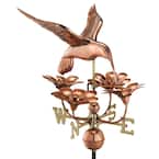 Hummingbird with Flowers Weathervane - Pure Copper