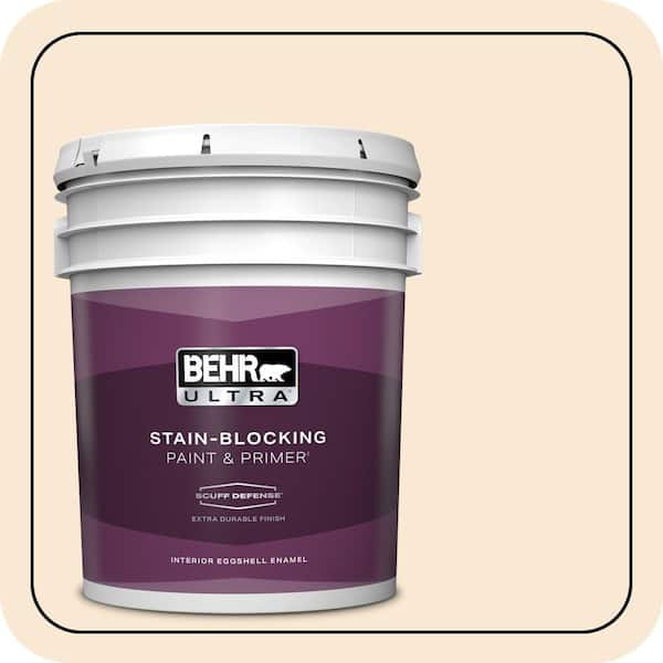 BEHR ULTRA 5 gal. #OR-W05 Almond Milk Extra Durable Eggshell Enamel Interior Paint & Primer