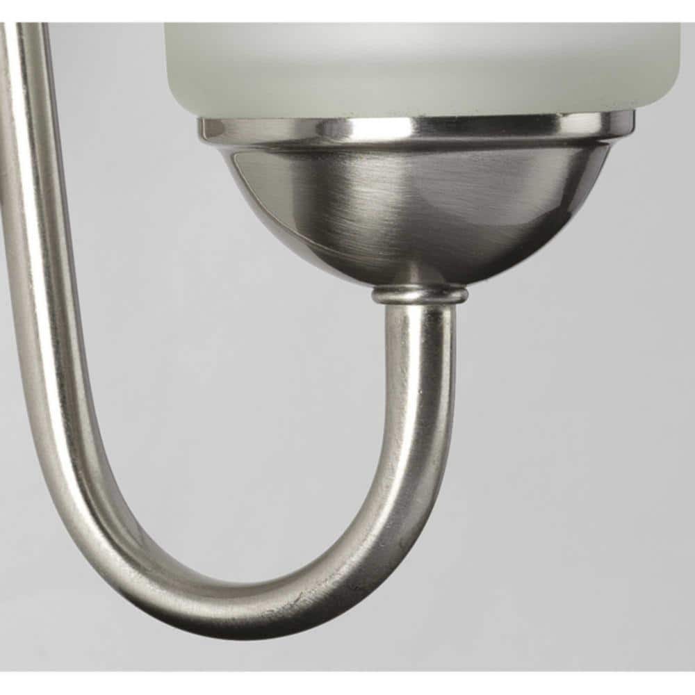 Brushed Nickel 8" Bath Wall Light with Etched Glass Shade