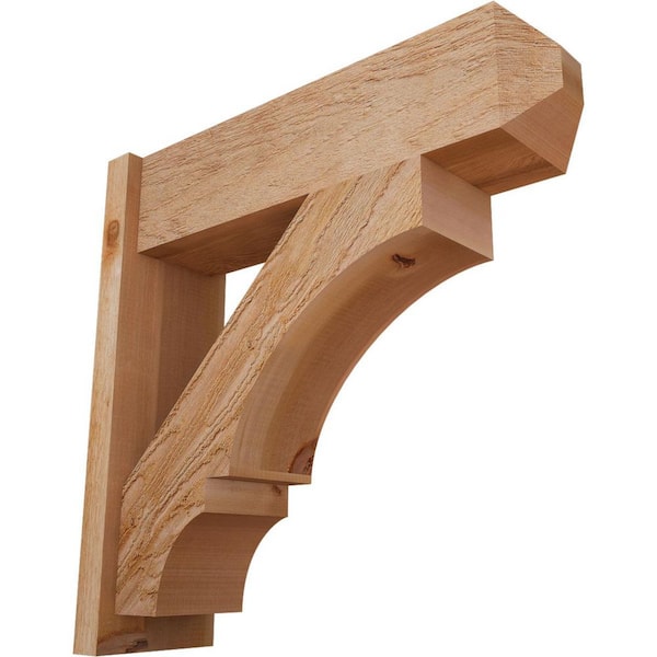 Ekena Millwork 8 in. x 28 in. x 28 in. Balboa Craftsman Rough Sawn Western Red Cedar Outlooker