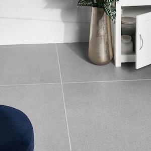 Ivy Hill Tile Dominion Charcoal Black 23.62 in. x 47.24 in. Matte Limestone Look Porcelain Floor and Wall Tile (15.49 Sq. ft./Case)