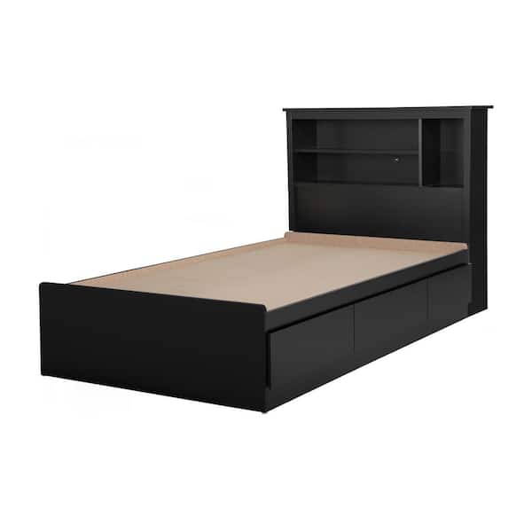 South Shore Vito Pure Black 43.25 in.Bed