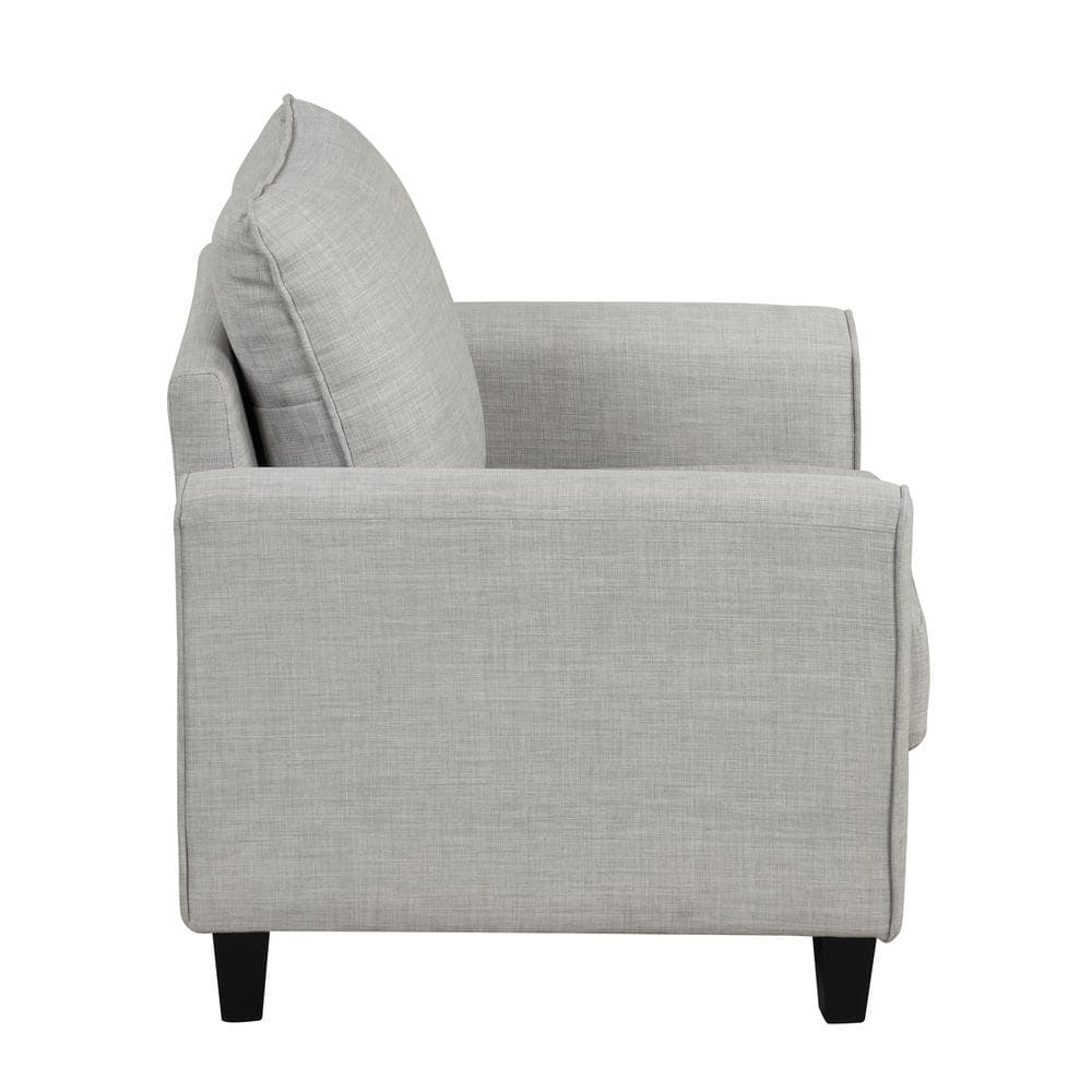 Jorden Light Gray Polyester Upholstered Accent Chair with Dark Wood Legs