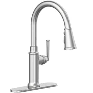 Oswell Single-Handle 3-Function Pull-Down Sprayer Kitchen Faucet in Stainless Steel