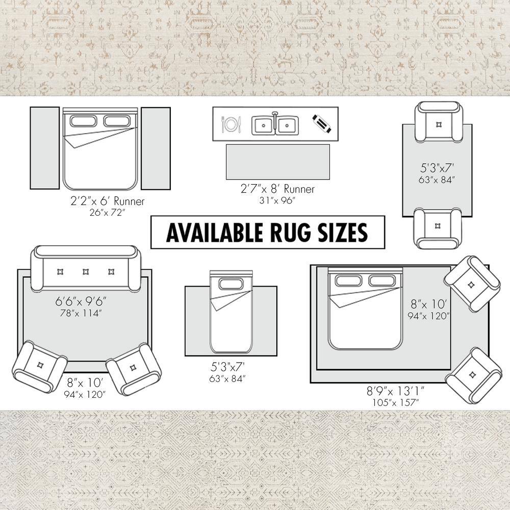 Joeri Cream Tufted Rectangular 5' x 7' Synthetic Area Rug