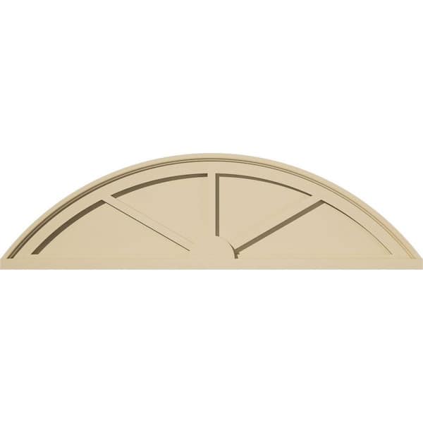 Ekena Millwork 40-in W x 11-in H x 2-in P Segment Arch 3-SpokeSignature Urethane Pediment, Primed Tan