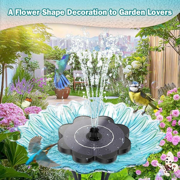 Solar Fountain Flower Shape-No Battery, Glass Spitter 3.5-Watt