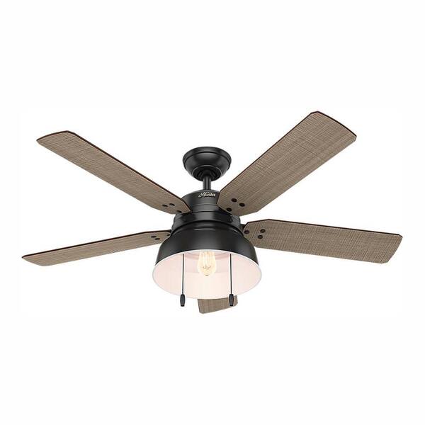 Hunter Mill Valley 52 In Led Indoor Outdoor Matte Black Ceiling Fan With Light 59307 Hunter Mill Valley 52 In Led Indoor, Hunter Wet Ceiling Fans
