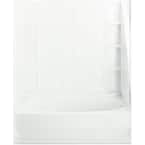 Ensemble 60 in. x 42 in. x 73-1/4 in. Bath and Shower Kit Right Drain in White with Above-Floor Drain and Backer Board