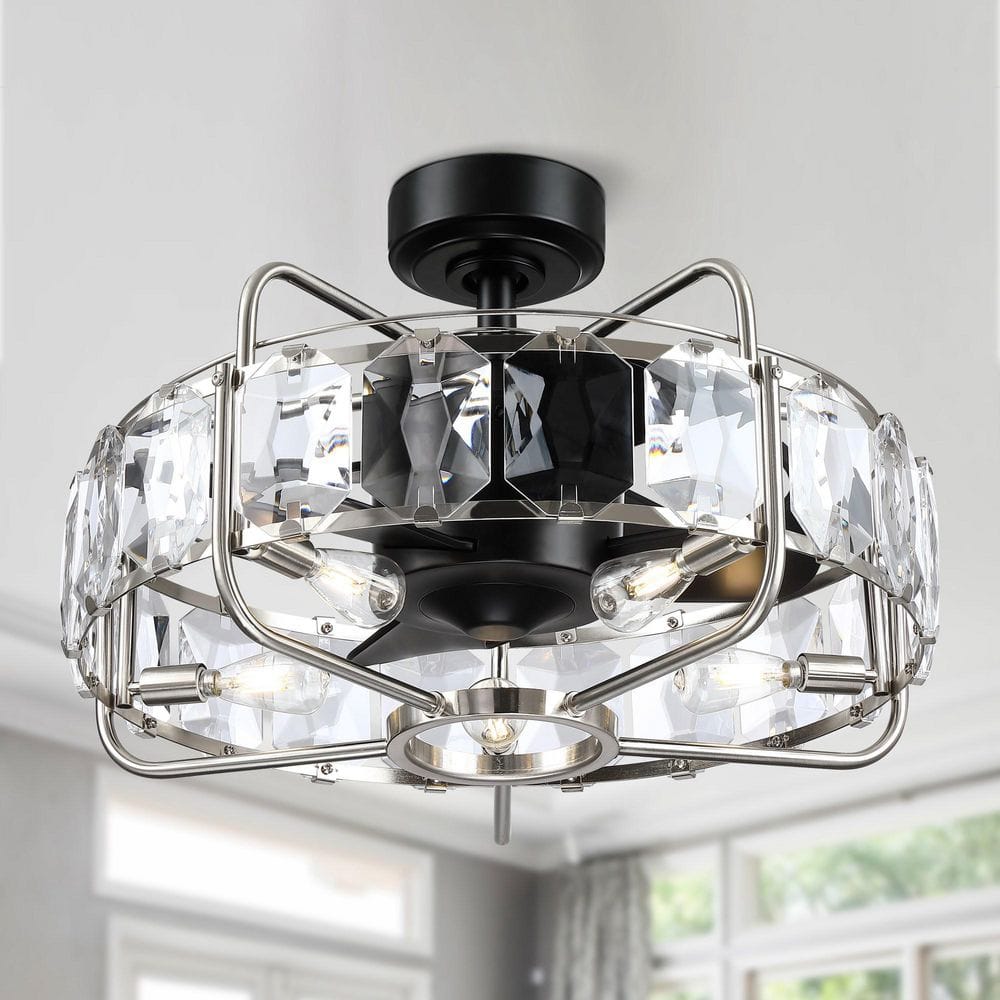 22.8 in. Indoor Matte Black Caged Bladeless Ceiling Fan with Light Kit and Remote Control price history on PriceWatchPro