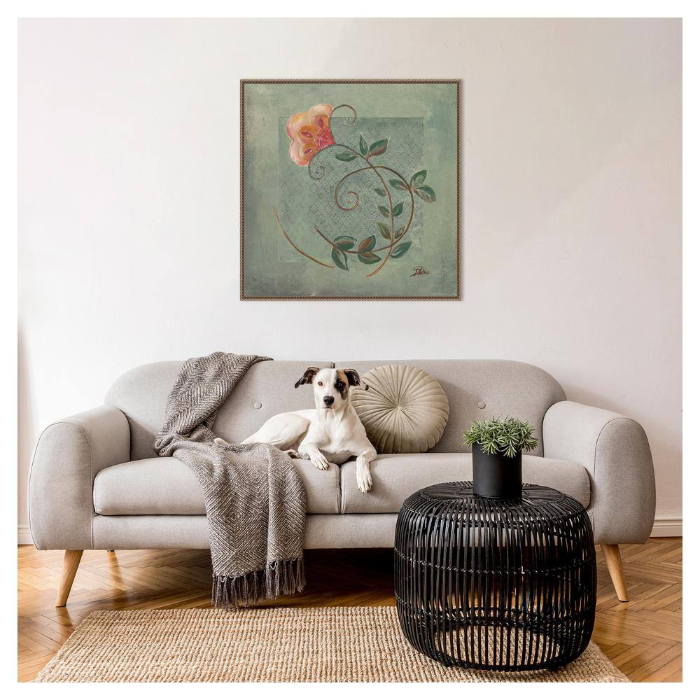 Amanti Art Floral Ornaments in Green II by Patricia Pinto Canvas Wall Art Print Framed 30 x 30-in.