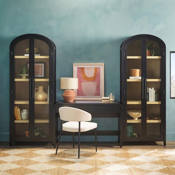 Walker Edison 3-Piece Modern Black Desk & Bookcase Set