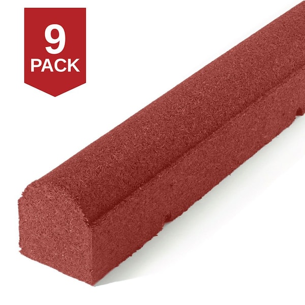 92 in. x 6 in. x 4 in. Red Rubber Landscape Timber Edging (9-Pack)