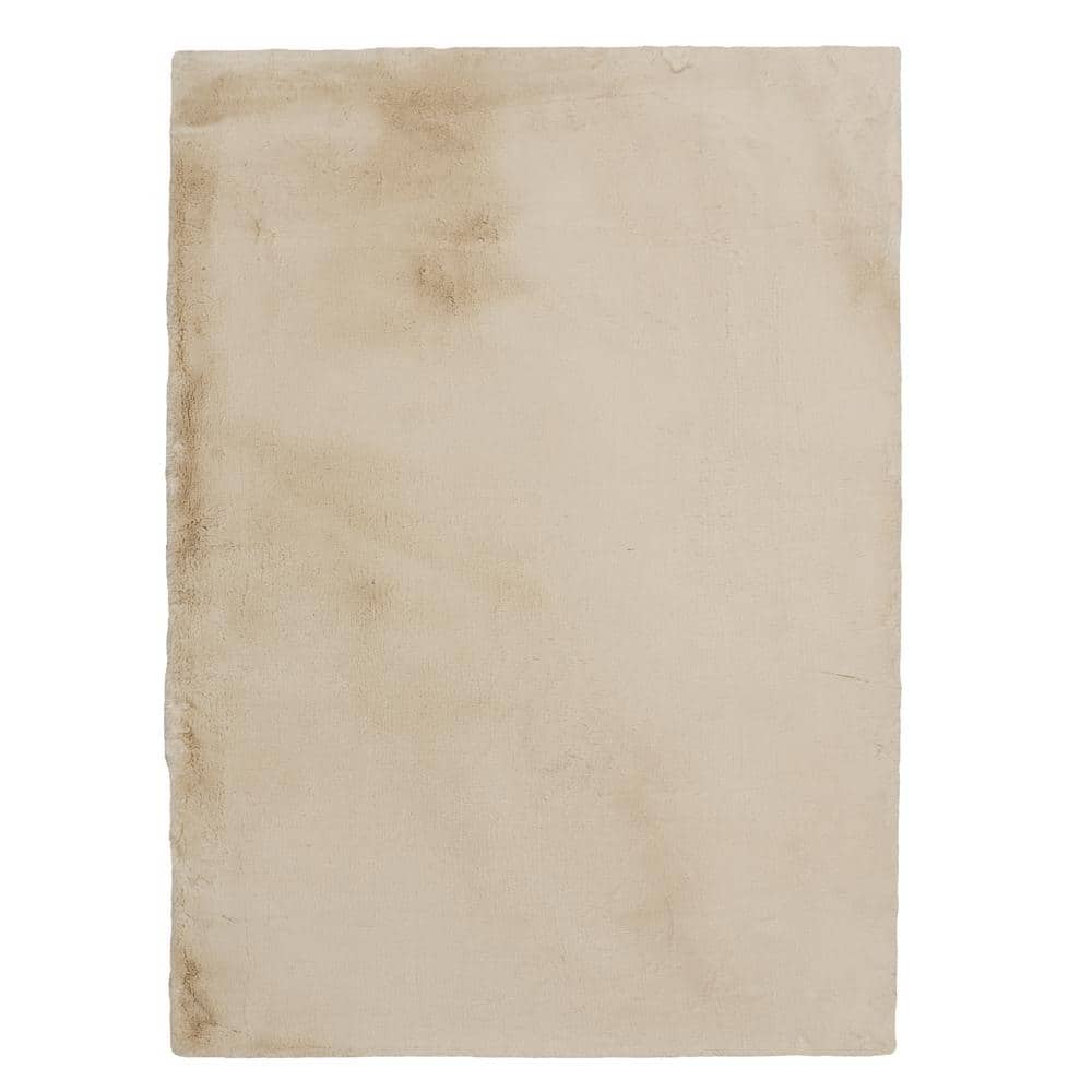 Phyllis Faux Rabbit Sand 3x5 Area Rug price history on PriceWatchPro