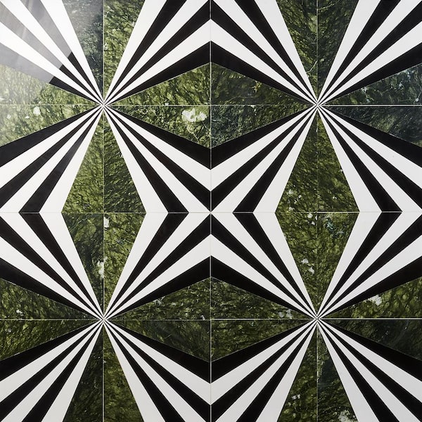 Ivy Hill Tile Elizabeth Sutton Viola Green 12 in. x 12 in. Polished Marble Floor and Wall Mosaic Tile (2 sq. ft. /Case)
