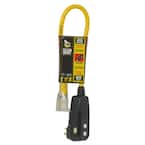2 ft. 12/3 SJTW Right Angle GFCI Heavy-Duty Extension Cord with Power Light Plug