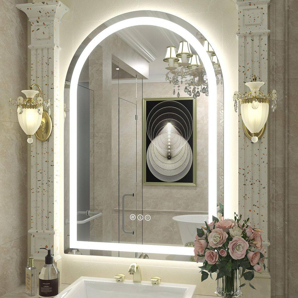 24 in. W x 36 in. H Arch Frameless UL Certified Front and Back LED Anti-Fog Tempered Glass Bathroom Vanity Mirror price history on PriceWatchPro