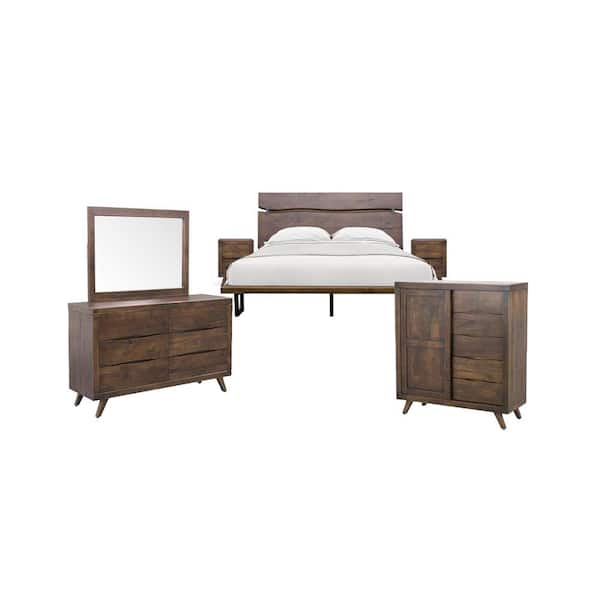 Steve Silver Pasco 6-Piece Distressed Cocoa Queen Bedroom Set