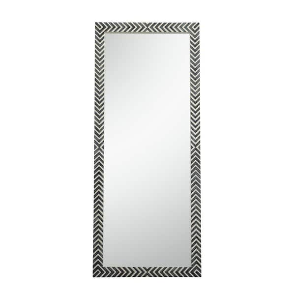 Unbranded Timeless Home 30 in. W x 72 in. H x Modern Wood Framed Rectangle Chevron Mirror