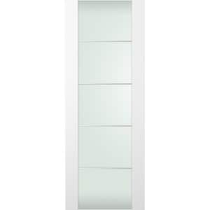 Smart Pro H3G 4H 17.75 in. x 79.375 in. No Bore Full Lite Frosted Glass Polar White Solid Composite Interior Door Slab