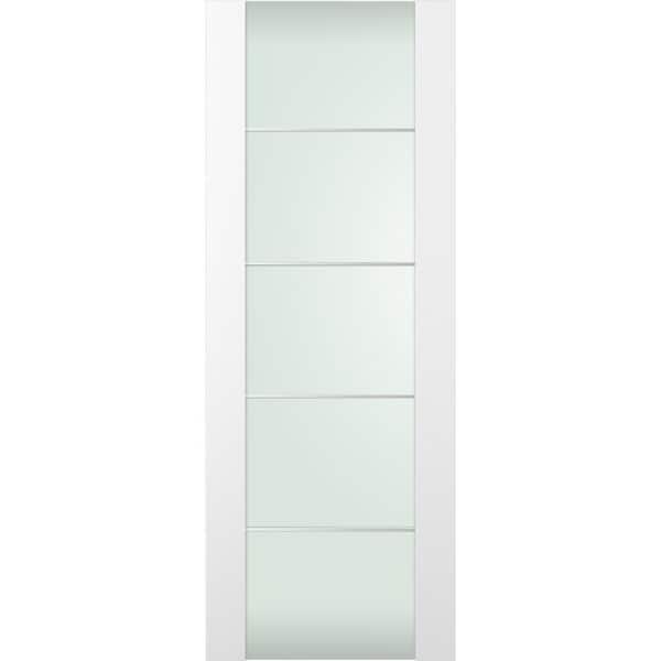 Belldinni Smart Pro H3G 4H 29.75 in. x 79.375 in. No Bore Full Lite Frosted Glass Polar White Solid Composite Interior Door Slab