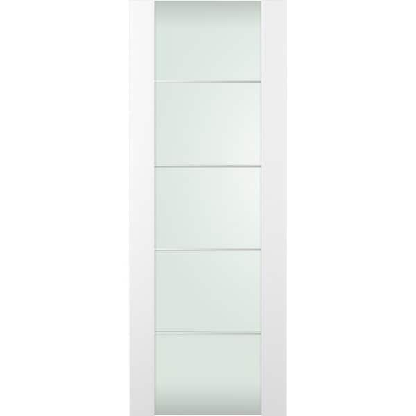 Smart Pro H3G 4H 35.875 in. x 79.375 in. No Bore Full Lite Frosted Glass Polar White Solid Composite Interior Door Slab