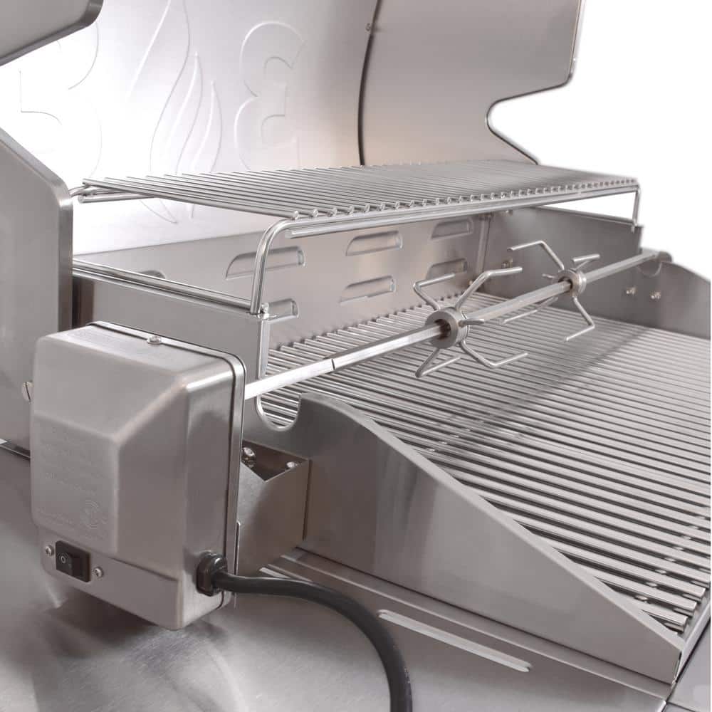 Premium Stainless Steel Rotisserie Kit with Motor and Forks
