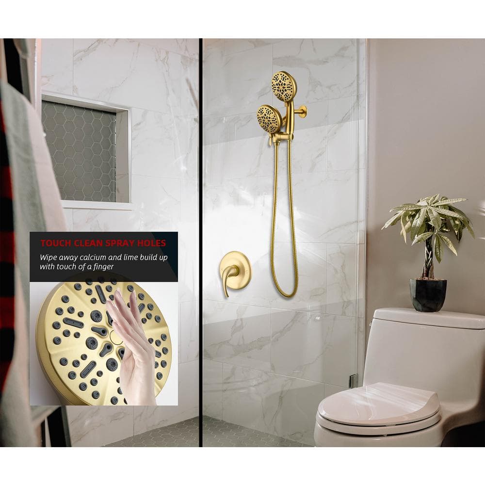 Goldtone High-Pressure Handheld Shower Faucet Set with Anti-Clog Nozzles