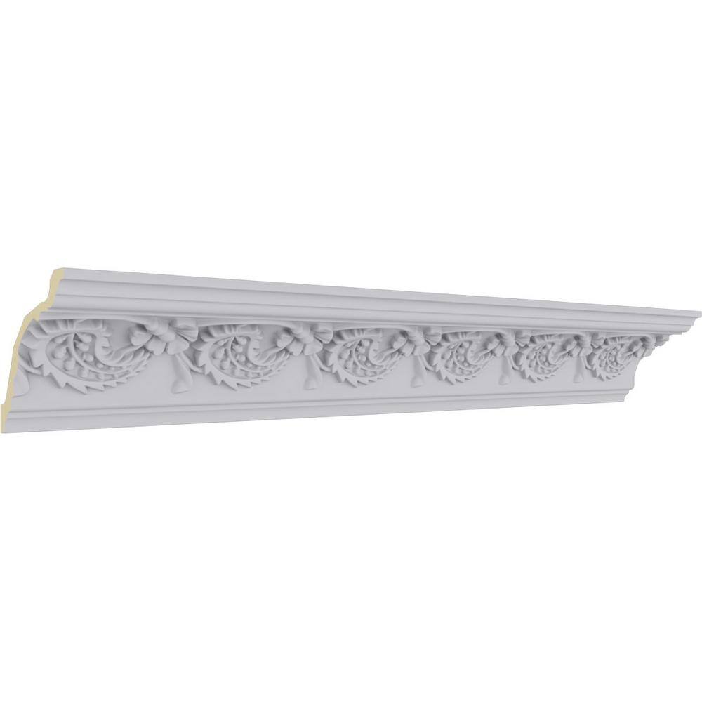 Primed White Polyurethane Geometric Crown Moulding Sample