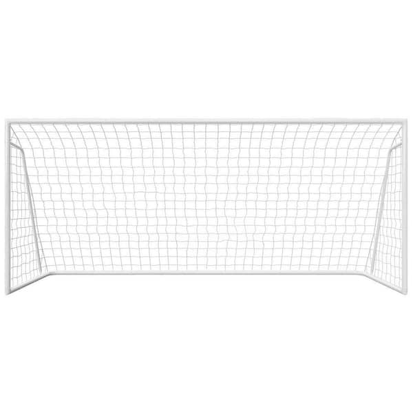 16 ft. x 7 ft. Soccer Goal Steel Soccer Goals Football Training Equipment with 6-Training Cones for Training in. White