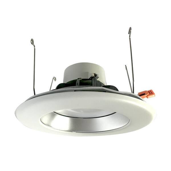 EnviroLite 6 in. Recessed LED Ceiling Light with Diffused Chrome Cone on White Trim Ring, 3500K, 94 CRI
