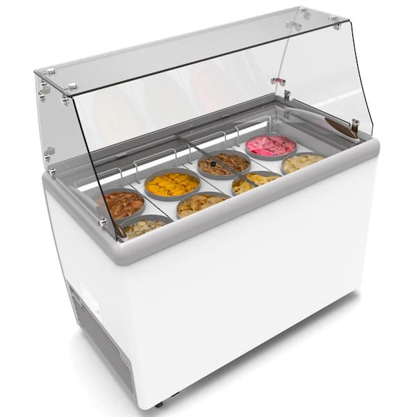 New 8 Tub Ice Cream Display freezer w/LED Internal Lighting, 51-3/4 Long,  Free Shipping - 5 Star Restaurant Equipment
